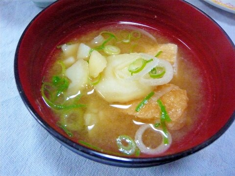 ❤　大判揚げ＆さつま芋＆じゃが芋の御味噌汁　❤